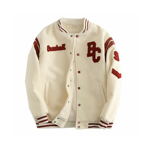 Chaquetas universitarias Diseño personalizado de alta calidad al por mayor Lana Mangas de cuero Chaquetas universitarias Chaqueta de béisbol universitaria para hombres - Product Image 3