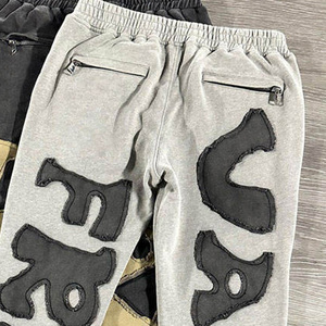 ชุดเซ็ตสองชิ้น เสื้อครอปท็อปและกางเกงขายาวสไตล์พังก์สำหรับผู้ชาย ผ้าฝ้าย 100% ซักย้อมแบบแอซิด ระบายอากาศได้ดี เหมาะสำหรับฤดูหนาว - Product Image 2