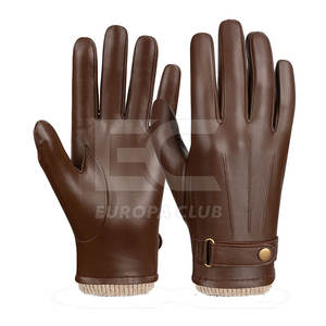 <b>Men</b> Driving Low Cut Leather <b>Gloves</b> Fit Premium Soft Leather <b>Touch</b> <b>Screen</b> Fashion Outdoor <b>Gloves</b> - Product Image 1