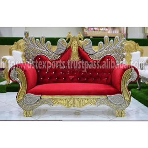 โซฟาจัดงานแต่งงานดีไซน์นกยูงคู่หรูหราหรูหราหรูหรามีที่นั่งแบบคนเอเชียมีที่นั่งแบบ USA mehidi อินเดียได้รับความนิยม walima gujarti furnitureuk - Product Image 1