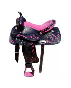 Juego de tachuelas de cuero genuino de primera calidad, monturas de carreras occidentales e inglesas para montar a caballo - Product Image 1