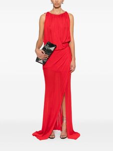 Vestido de fiesta sin mangas con cuentas, vestido de tubo de longitud larga, patrón de tela de malla polivinílica de cristal, fiesta Formal antiestática, evento de cóctel - Product Image 4