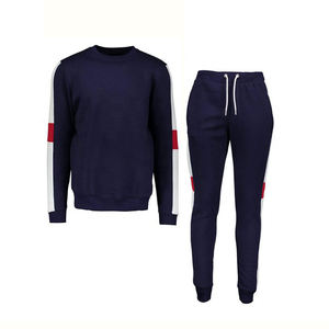 Vente en gros de survêtements pour hommes avec fermeture éclair 2 pièces à capuche ensemble jogging costume de survêtement avec logo personnalisé veste survêtements pour hommes - Product Image 2