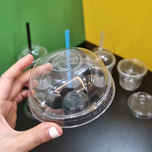 Fabricant 75mm 85mm 90mm 93mm 95mm 120mm Couvercles en plastique PET PP Couvercles plats en forme de dôme Tasse en plastique avec couvercle Transparent jetable - Product Image 4