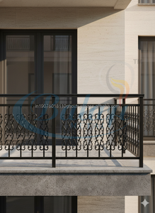 Grille de balcon moderne sans cadre en fer gris sable, moulage, surface super sablée, résistant à l'eau et à la rouille, garantie 5 ans, usage domestique - Product Image 4