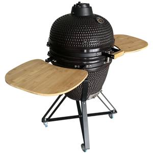 Barbecue en céramique noire <span class=keywords><strong>Kamado</strong></span> de haute qualité de <span class=keywords><strong>21</strong></span> pouces pour la maison et le jardin Brûleurs à tube élevé au gaz naturel Méthode de cuisson - Product Image 3