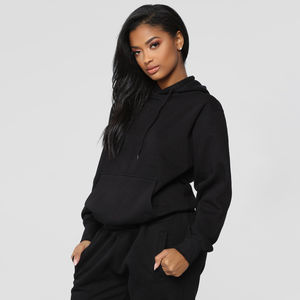 Survêtement de fitness surdimensionné pour femmes porter un survêtement à capuche personnalisé vêtements de détente ensemble de sports de plein air d'hiver-Vente en gros - Product Image 3