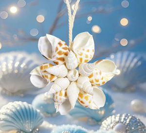 Natural Seashell Christmas Ornament Featuring Snowflake Art for Tree Decoration and Festive Home Decor from Vietnam - Product Image 1