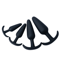 Plug anal en silicone écologique pour débutants, pour femmes et hommes - 4 tailles (21g/33g/71g/93g) Étanche IPX7 Confortable Base en T Ultra-léger