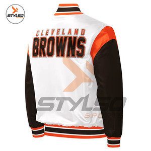 เสื้อแจ็กเก็ตซาตินทีมเบสบอลทีมตัวแทนทำจากผ้าซาตินงานตามสั่ง - Product Image 2