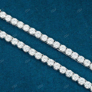 5mm 18Inch High Quality VVS Moissanite Diamond <b>14K</b> White <b>Gold</b> Hip Hop Ice Out Tennis <b>Chain</b> For <b>Men</b> And Women Manufacturing India - Product Image 5