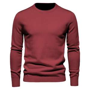 Suéter de punto gris clásico para hombres y mujeres Jersey suave Cuello redondo Cálido Manga larga Ropa de moda de invierno informal - Product Image 2