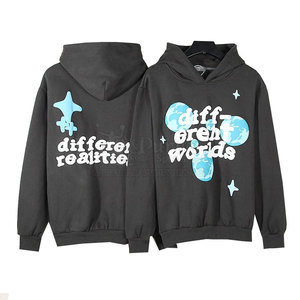 Vente en gros de sweat à capuche avec impression bouffante avec logo personnalisé, sweat à capuche léger avec impression bouffante pour hommes - Product Image 1