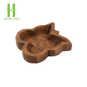 BEST SELLER Porte-bougie en bois, support à bougie en bois d'acacia de qualité supérieure, bol en forme de papillon, article décoratif en provenance du Vietnam - Product Image 6