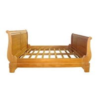 Lit en bois sculpté à la main Lit queen size Fabricant de meubles en bois Lit traîneau antique conçu pour l'hôtel Ensemble de meubles de chambre à coucher
