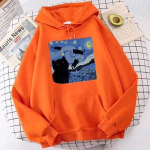 The Starry Cat Night Impression Hoodies Hommes Automne Sweat À Capuche Surdimensionné Mode Polaire Sweats Casual S-Xxl Pull Tops - Product Image 2