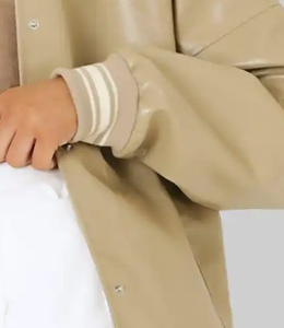 Chaquetas de cuero de moda para mujer, chaqueta de cuero de napa de oveja Real para mujer, chaqueta ajustada - Product Image 4