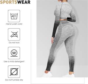 Ensemble de yoga Ensemble d'entraînement 2 pièces pour femme Pantalon taille haute et soutien-gorge de sport avec veste imprimée assortie Entraînements de yoga et de course - Product Image 5