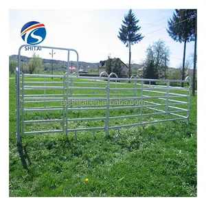 新设计便携式畜栏镀锌牲畜绿粉涂层牛场马栏圆笔场围栏板