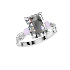 925 Sterling Silver VVS D Moissanite Radiant Cut Bague de Fiançailles Rhodium Cadeau de Mariage Fine Jewelry Femmes Fabricant Inde - Product Image 1