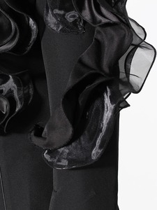 Chaqueta Casual con Volantes de Malla para Mujer, Solapa, Manga Larga, Estilo Holgado, Primavera Otoño 2025 - Product Image 6