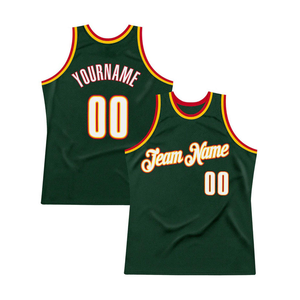Camiseta de Baloncesto Personalizada con Ribete Verde, Nombre y Número Personalizados, Uniforme de Equipo, Transpirable, Talla Grande, Ropa Deportiva de Verano - Product Image 3