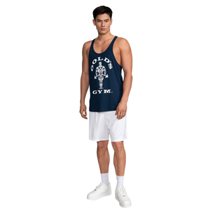 Débardeur musculaire pour homme Navy Muscle Tank Golds Gym, débardeur musculaire pour homme, débardeur d'entraînement sans manches, vêtements de musculation, vêtements de fitness - Product Image 1