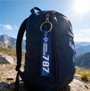 Porte-clés brodé AWELLS, étiquette de bagage de voyage, accessoire élégant pour clés, sacs, sacs à dos, design durable, cadeau idéal pour les voyageurs - Product Image 3