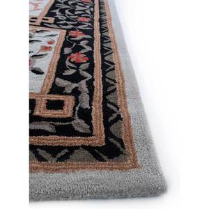 พรมขนสัตว์สีเทาและสีดำแบบทอมือ ยี่ห้อ Kora รุ่น Tra-14476 ลายเหรียญตรา ขนาด 4 เมตร หนา 10 มม. เหมาะสำหรับทางเข้าบ้านหรือโถงทางเดิน สำหรับวัยรุ่น - Product Image 4