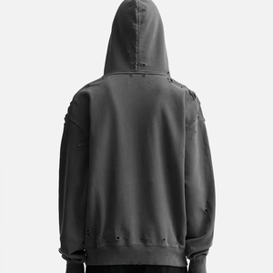 Sudaderas con capucha Vintage de algodón grueso, venta al por mayor, suéter en blanco, sudaderas con capucha lavadas con piedra ácida desgastada recortada para hombres, sudaderas con capucha de sublimación - Product Image 4