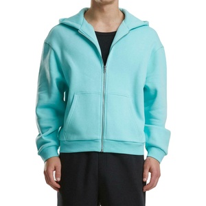 Nouveau élégant goutte épaule fermeture éclair sweats à capuche pour hommes 100% coton à manches longues surdimensionné hommes fermeture éclair sweats à capuche avec Logo personnalisé - Product Image 1