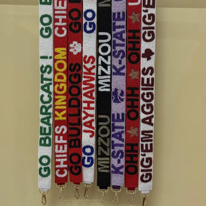 Sangles de sac à main à carreaux perlées en gros - Sangles de sac ajustables à carreaux écossais personnalisées, chaîne de remplacement vintage gothique OEM - Product Image 1