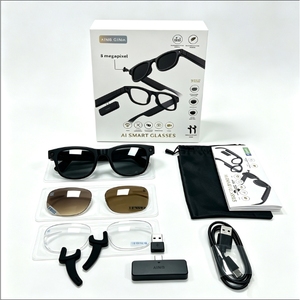 Lunettes intelligentes Ains Gina Ai avec enregistrement vidéo 8Mp 1080P, double caméra et commande vocale pour un usage quotidien - Product Image 1