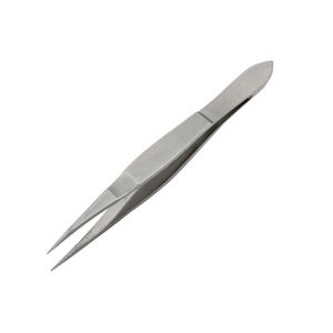 Pinces à cils de qualité supérieure, finition Dall, acier inoxydable, pointe pointue, manche simple, pinces à cils avec repose-pouce - Product Image 4