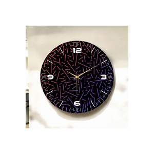 Colorful Wooden Table Wall <b>Clock</b> 50cm <b>Silent</b> Table with Number and Pattern Gift for Home Decor - Product Image 2