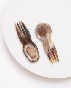 Juego de Cucharas de Cuerno de Búfalo Craftshub, Ecológicas, Aptas para Lavavajillas, Herramientas para Mezclar Café, Té, Ensaladas, para el Hogar, Restaurante, Bar, Hotel, Madera - Product Image 3