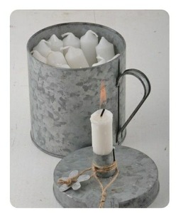 Galvanized Metal Love Decorative <b>Tealight</b> Candle <b>Holders</b> - Product Image 6