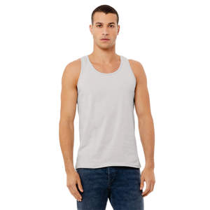 Side Seamed Retail Fit 100% Airlume Combed and Ring Spun Cotton 32 Single 4.2 oz Silver Unisex Jersey Tank - Product Image 1