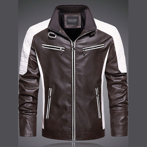 High Quality Custom <b>Men's</b> PU <b>Leather</b> <b>Jacket</b> Fashion Casual Trend Motorcycle Bomber <b>Leather</b> <b>Jackets</b> For <b>Men</b> - Product Image 1