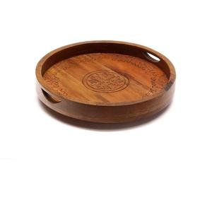 Bandeja de madera de acabado pulido Natural de Venta caliente Bandeja de servicio de acabado de madera de acacia de buena calidad - Product Image 1