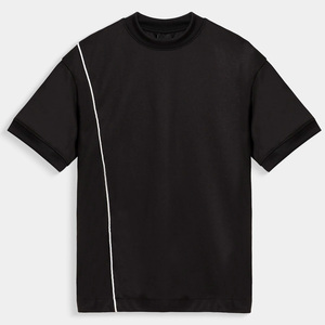 Camiseta de manga corta de gran tamaño para hombre 2025, marca de moda Hip Hop de calle alta, 100% algodón, ajuste Regular, sarga transpirable de secado rápido - Product Image 1