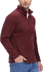 Hommes quart Zip sweat à manches longues pull 1/4 Zip Up Golf chemise pour hommes hiver polaire doublé pull thermique - Product Image 3
