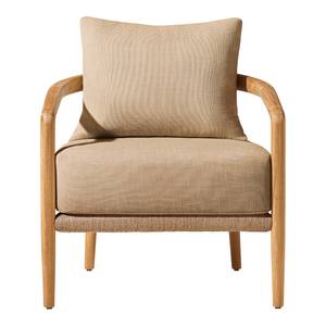 Fauteuil de jardin en teck artisanal, fauteuil en corde tressée imperméable avec coussins anti-UV pour espaces de vie extérieurs de luxe - Product Image 2