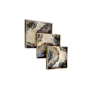 Ensemble de trois plateaux de service de finition imprimés et émaillés avec Base en MDF décor laser naturel emballage logo personnalisé - Product Image 6