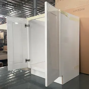 Оптовая продажа шкафов для американского местного проекта ADA, съемный отключаемый базовый шкаф для раковины, белая краска, кухонный шкаф для раковины