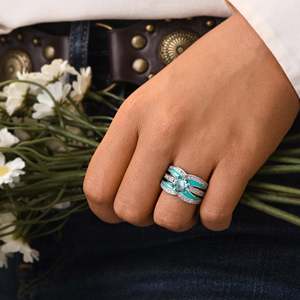Intersect Radiance <b>Ring</b> Aquamarine 925 Sterling Silver <b>Ring</b> With Moissanite Sidestones Elegant Designer Jewelry For Women - Product Image 2