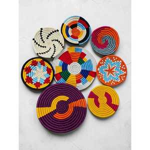 Juego de Cestas de Pared de Bambú Bohemio Multicolor Sabai, Decoración de Pared de Ratán Tejido a Mano, 7 Piezas - Product Image 6