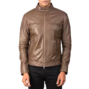 Chaquetas de cuero para hombre de fábrica de Pakistán personalizadas de alta calidad, chaqueta de cuero de cordero genuino, ropa para hombre y mujer - Product Image 5