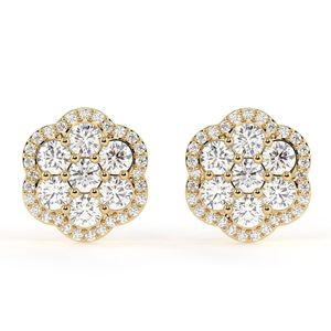 Boucles d'oreilles hip hop en or blanc glacé 13mm testeur de diamants - Product Image 2