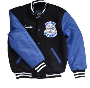 Veste universitaire personnalisée OEM pour hommes Streetwear polaire à manches longues Patch chenille broderie Letterman Coat - Product Image 4